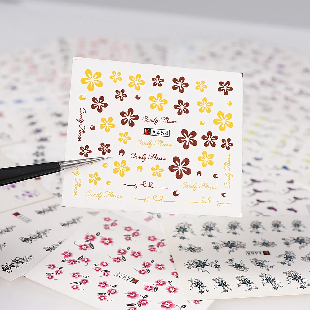 

48 Sheets Water Transfer Nail Sticker Colorful Flower Rattan Series Nail Sticker DIY Decoration For Beauty Nail Tool