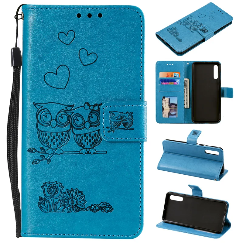 

2019 Owl Flip Wallet Cell Phone Case For Samsung A70 A20E Case A50 A30 TPU Cover For Samsung Galaxy A40 A20 A10 Case Leather Bag