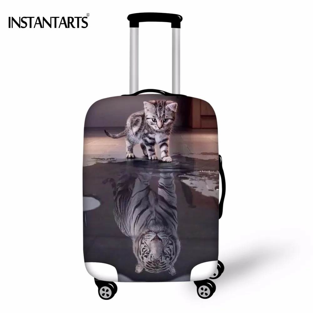 

INSTANTARTS Cute 3D Animal Cat Reflection Tiger Printed Luggage Covers for 18-30 Inch Suitcase Elastic Dustproof Dust Rain Cover