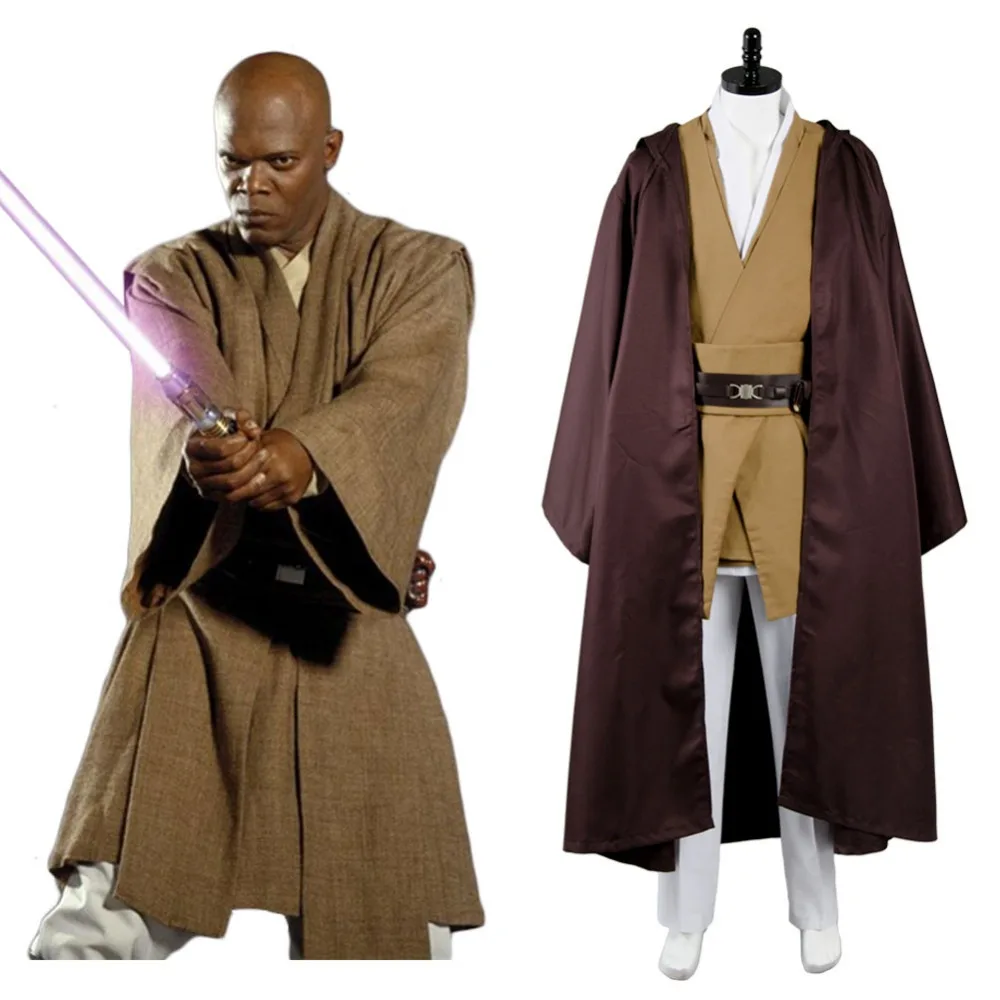 Jedi Master General Mace Windu Tunic Cosplay Suit Outfit Cloak