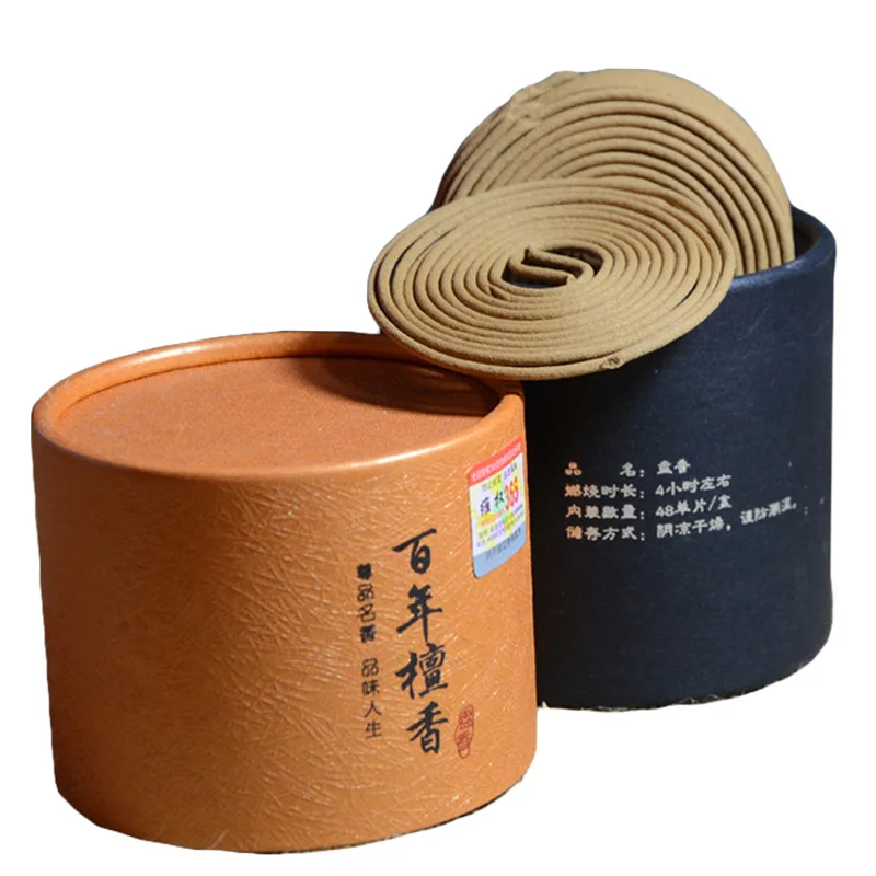 

Pure Natural Sandalwood Incense Laoshan Coil Incense Can Burn 4 Hours Box Package Place Incense Hot Sale G $