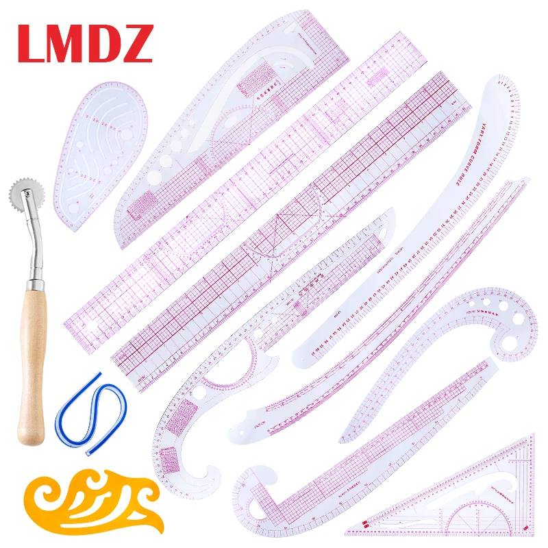 

LMDZ 13Pcs/Set DIY Sewing Ruler Tailor Set Multi-function Sewing Tailor Rulers Clothing Garment Ruler French Curve Patchwork