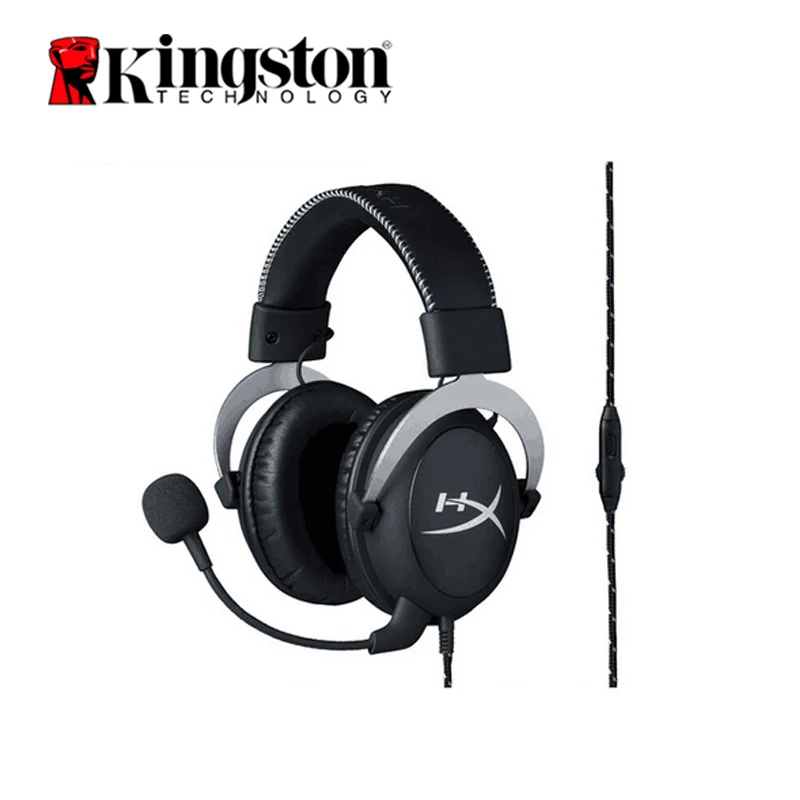 Оригинальная игровая гарнитура KINGSTON HyperX Cloud Core, подходящая для компьютера, телефона, планшета, наушники с микрофоном - Цвет: Черный