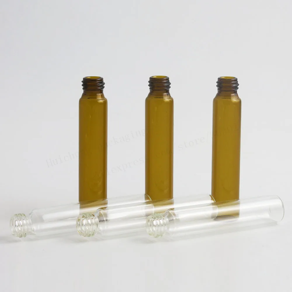 50 x 10ml Empty Clear Amber Refillable Glass Essential Oil Dropper Vial 1 3oz Brown Transparent 5