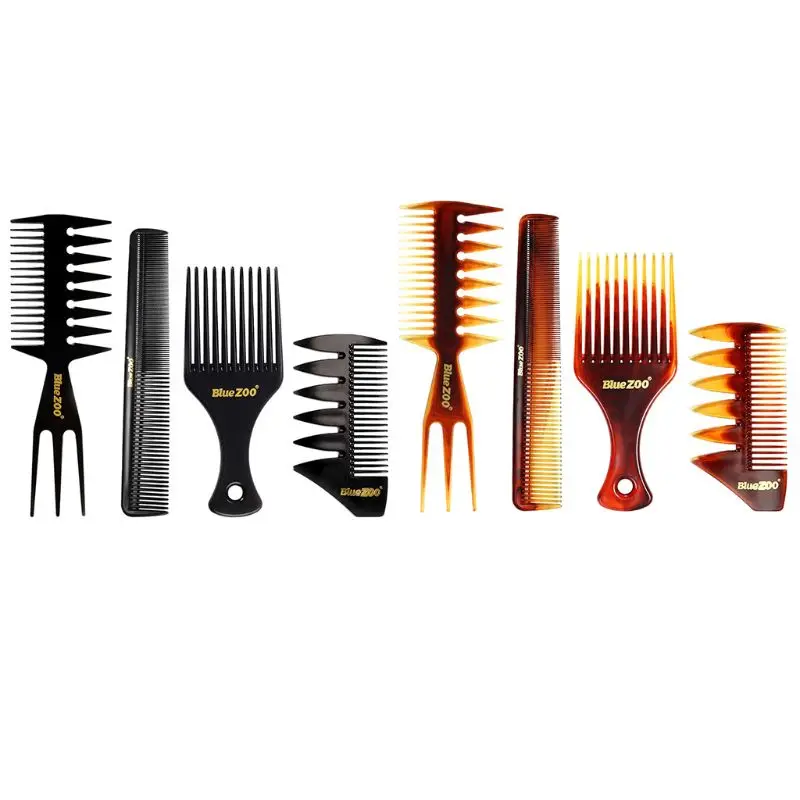 

4Pcs Men Vintage Hair Comb Set Heat-Resistant Anti-Static Detangling Oil Back Aircrafts Head Barber Hairdressing Styling Tools