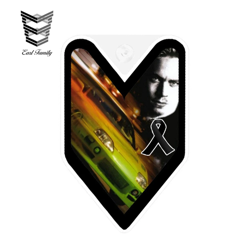 

EARLFAMILY 13cm x 8.6cm Funny WAKABA BADGE RIP PAUL WALKER FAST FURIOUS Decal JDM Vinyl 3D Car Sticker for Window Bumper Trunk