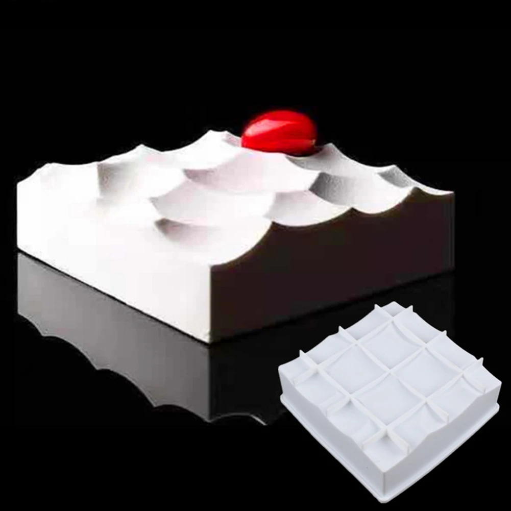 Food Grade Silicone Cake Mold Bakery Irregular Art Cake Blocks Shaping Baking Mould Tray Mousse Toffee Cake Muffin Making Mold