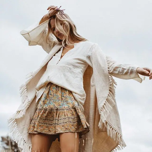 Gypsy печати Летняя мини юбка для женщин юбки для эластичный пояс повседневное пляжная юбка Boho Хиппи женские юбки s