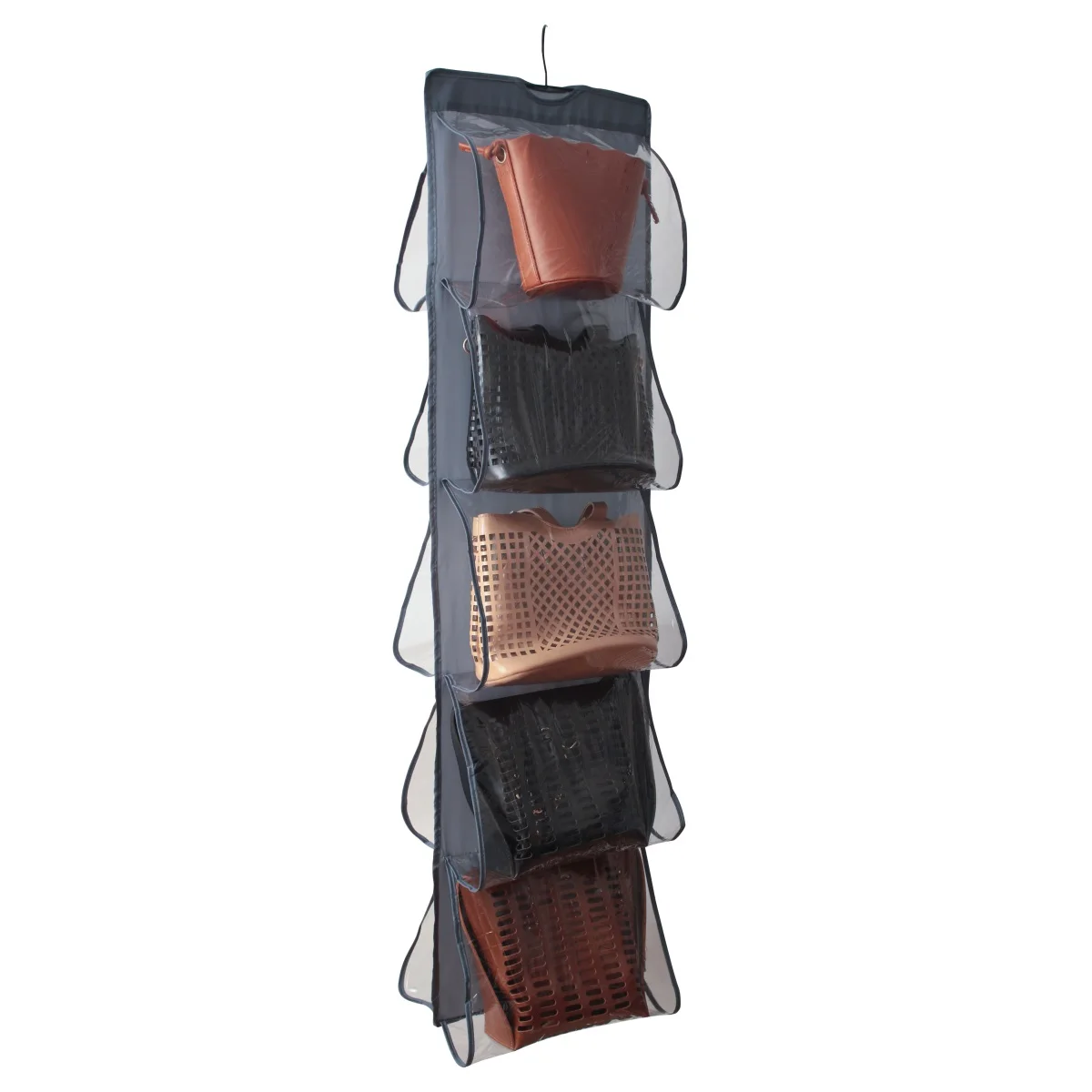 

Hanging Medium Handbag Purse Organizer-Dual-Sided 10 Clear Pockets-Closet Wardrobe Storage Bag Organization