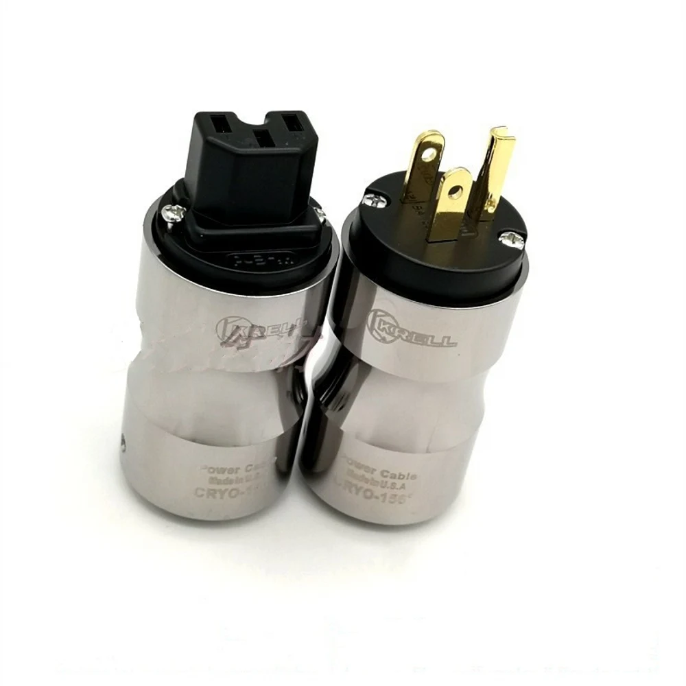 

Krell CRYO-156 Brass Gold plated EU Schuko US Power Cord Plug socket copper IEC Female Connector for power cable MATIHUR