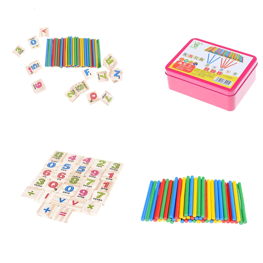 2017 Baby Early Learning Wooden Numbers Stick Mathematics Counting Math font b Toys b font for