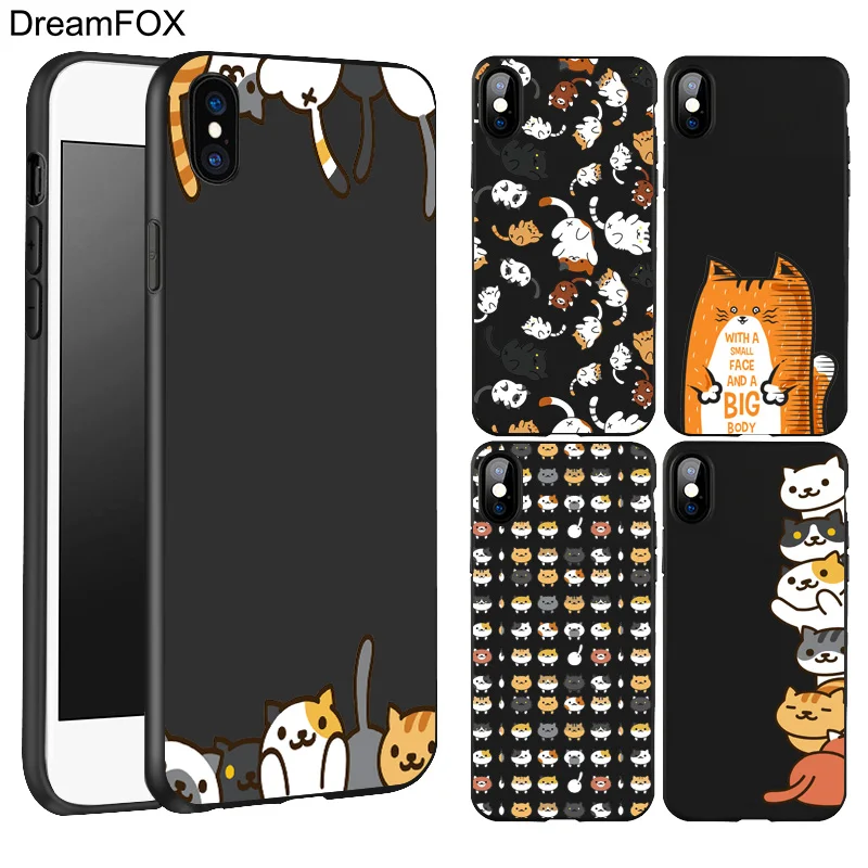 DREAMFOX L513 Cute Cat Black Soft TPU Silicone Case Cover For Apple iPhone 11 Pro XR XS Max X 8 7 6 6S Plus 5 5S 5G SE |