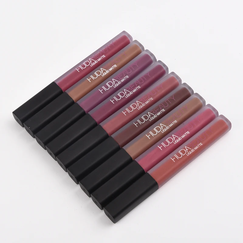In stocks! 16 Colors Huda Beauty Matte Liquid lipstick Lip Gloss Make up Lipgloss Cosmetics