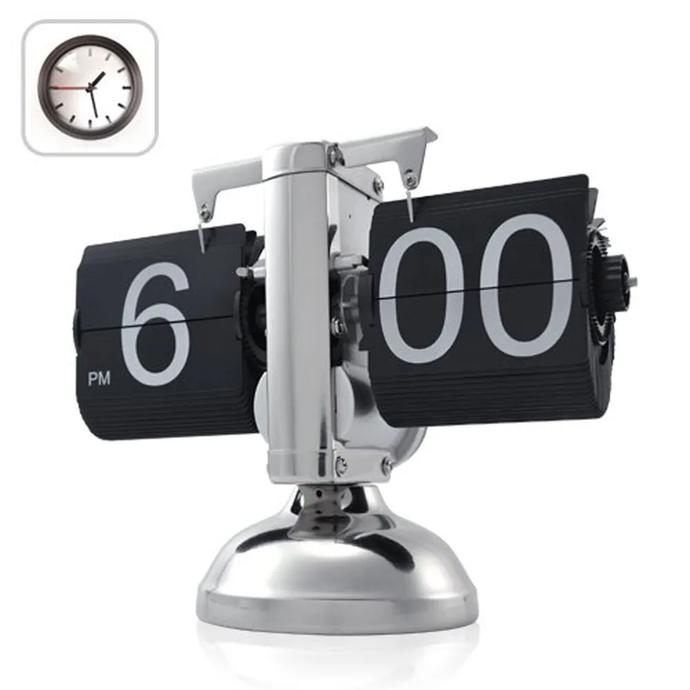 Umiwe креативные Ретро откидные настольные часы с внутренним приводом современные переливающиеся страницы 12 часов AM/PM настольные часы