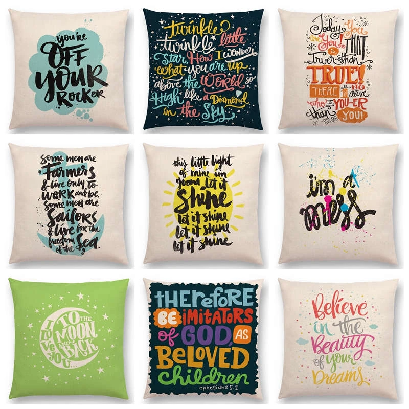 throw pillows with words