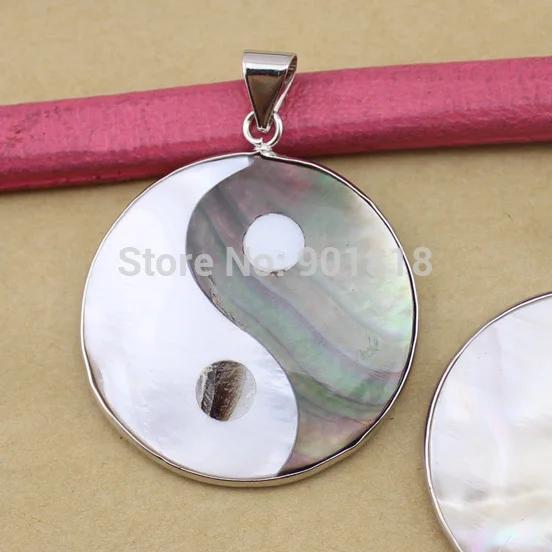 

1PC Chinese Yin yang symbol Shell Pendant Necklace For Jewelry Making Findings Diy Necklace Fashion Charms Accessories F1132