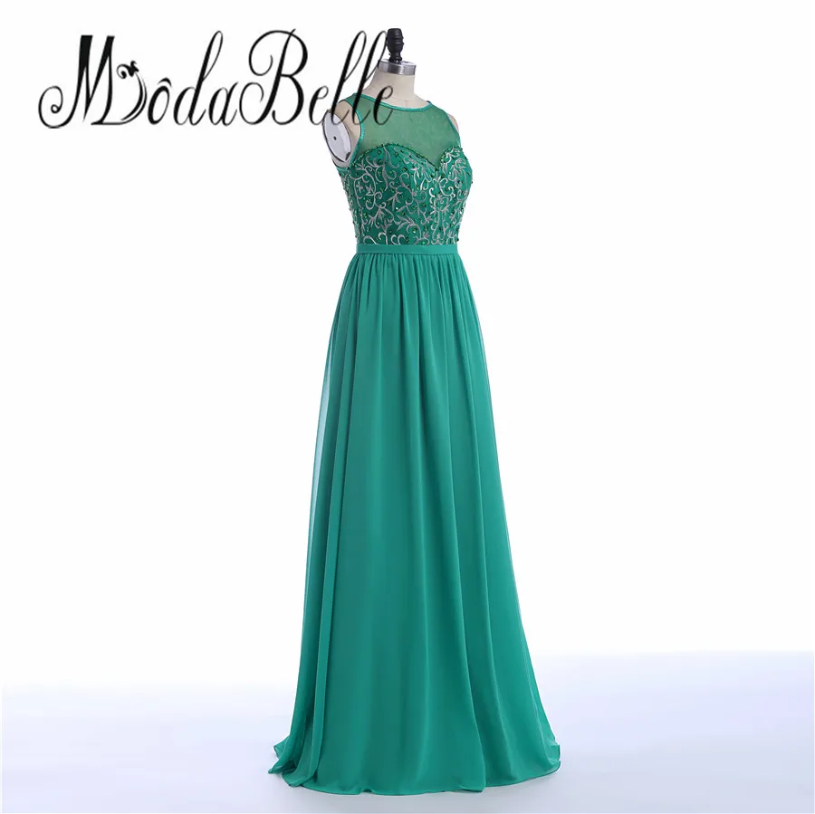 Modabelle шифон вышитые бисером платье для выпускного вечера изумрудно-зеленый в западном стиле вечернее платье Длинные вечерние платья Праздничное платье