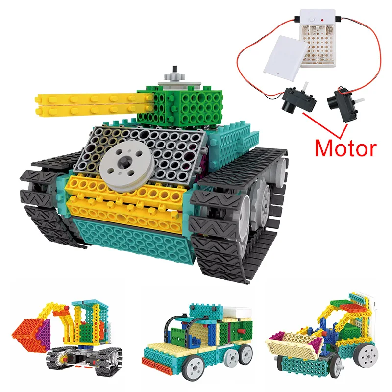 

Motor Power Function Electric Tank Robot Kit Excavator Building Blocks Bricks Stem Educational Toys Christmas Gift For Children