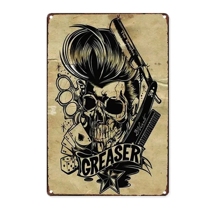 Decoración del hogar de la pared de la tienda del Bar de la cafetería Cartel de la placa de Metal del signo de la lata de la tienda de barbería