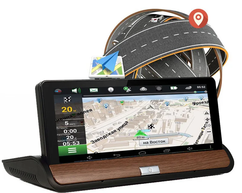 Автомобильный видеорегистратор с GPS навигацией и камерой заднего вида|dual lens|dvr dual