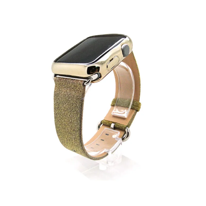 Цветной Блестящий ремешок из искусственной кожи для Apple Watch 38 мм 42 мм браслет для iWatch серии 3 2 1 ремешок для часов Браслет w адаптеры