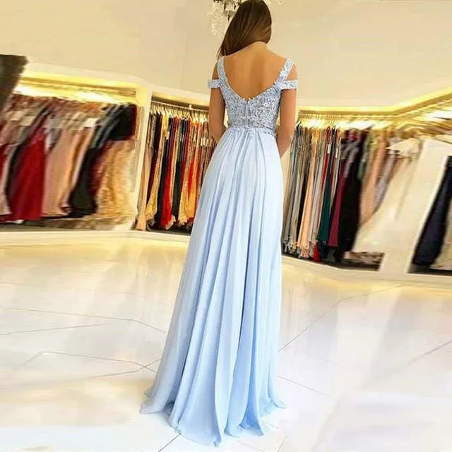 Сексуальное длинное вечернее платье трапециевидной формы с кружевной аппликацией женское официальное платье для выпускного вечера, свадебные платья, длина до пола, халат De Soiree