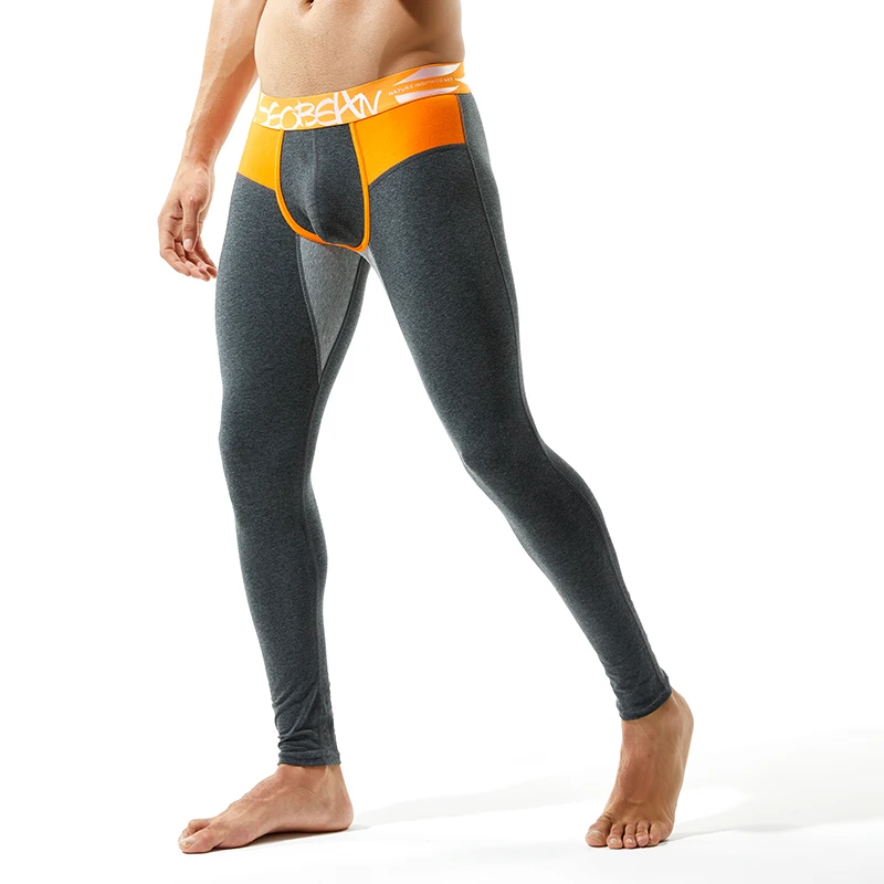Mens Compression Long Pants Bulge Pouch Tights Trousers Seamless Underwear  Yoga Athletic Tights