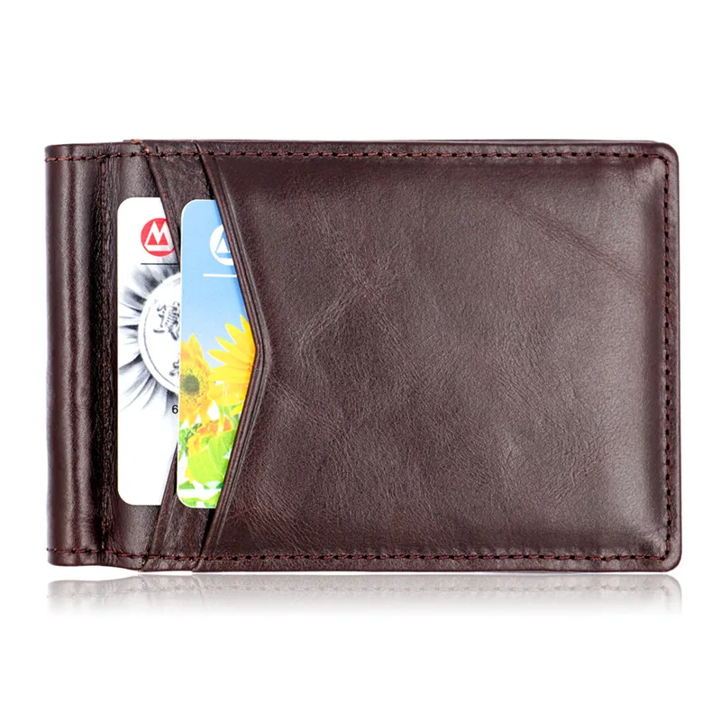 Mini Purse Bifold Genuine Leather Wallet Men/'s ID Credit Card Holder Money Clip