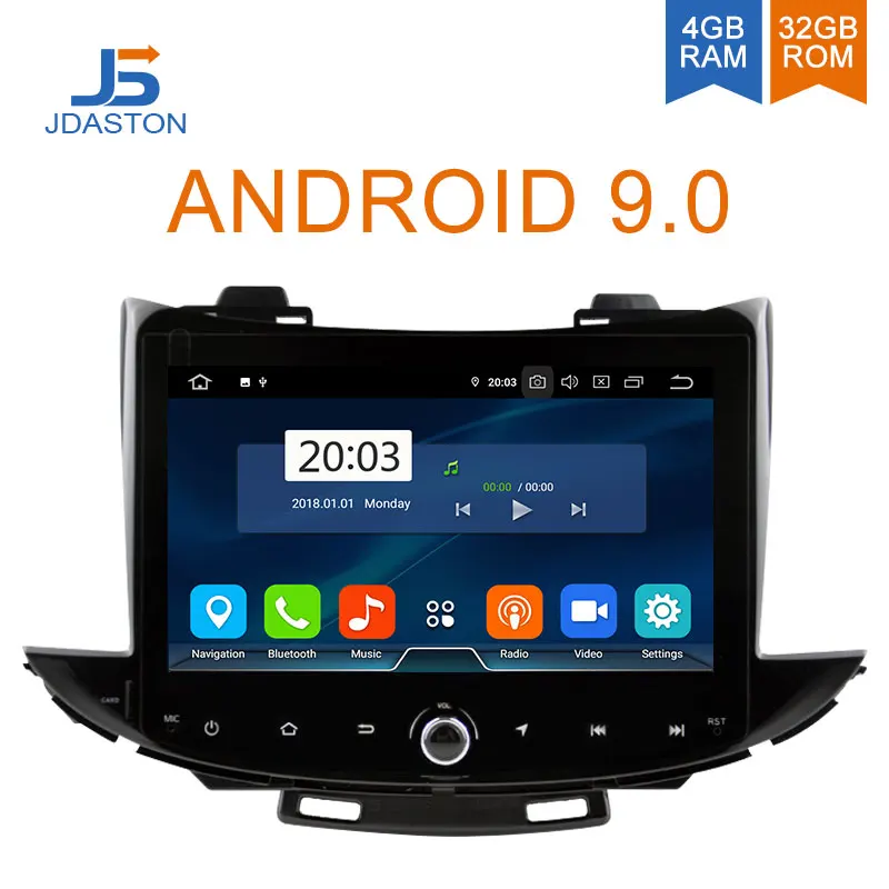 Sale DASTON Android 9.0 Car Multimedia Player For Chevrolet Trax 2017 2018 2 Din Car Radio GPS Navigation Stereo DVD 4G+32G 8 Cores 0