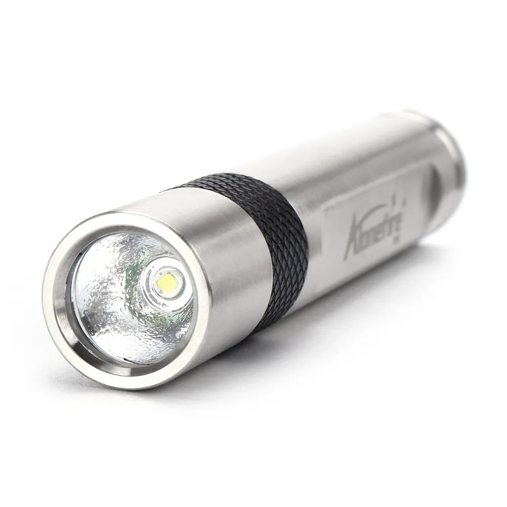 Alondfire S105 CREE XPE Q5 светодио дный нержавеющая сталь, водонепроницаемый мини-фонарик брелок свет для AAA или 10440 Перезаряжаемые батареи