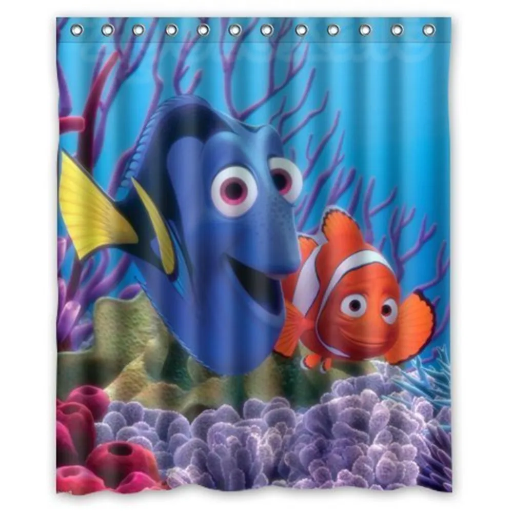 

Finding Nemo Custom Polyester waterproof Bath Shower Curtain Rings Included