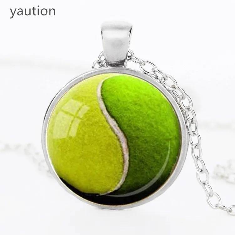 Подвесная подвеска YIN YANG для тенниса подарок любителей стеклянная ожерелье