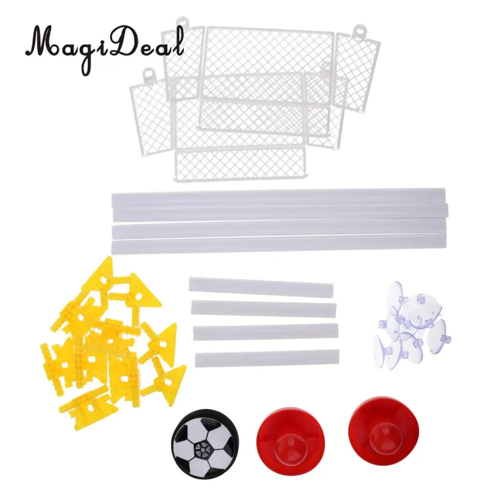 MagiDeal Kids Mini Air Hockey Hover Ball Indoor Football Soccer Sport Toy Set 1 Ball + 2 Pushers + 2 Gate + Mounting Hardware 