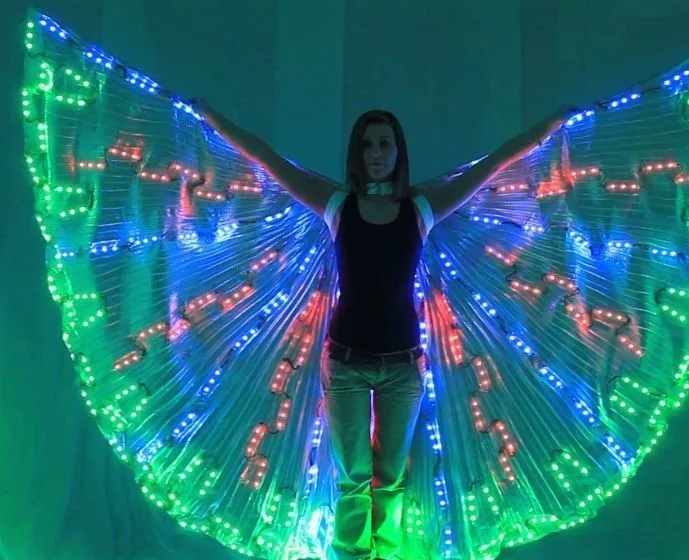 LED Wings 10 видов стилей Женский женский с крыльями ангела светящиеся 2017 популярные