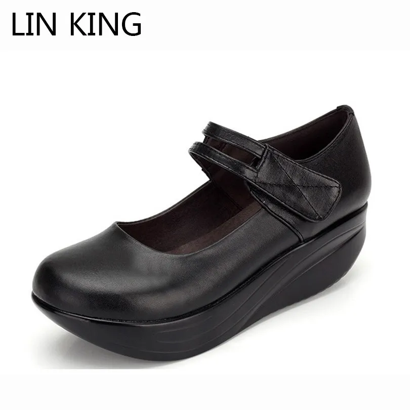 Женские винтажные Туфли качели из ПУ кожи на танкетке|shoes black|shoes forshoes for female |