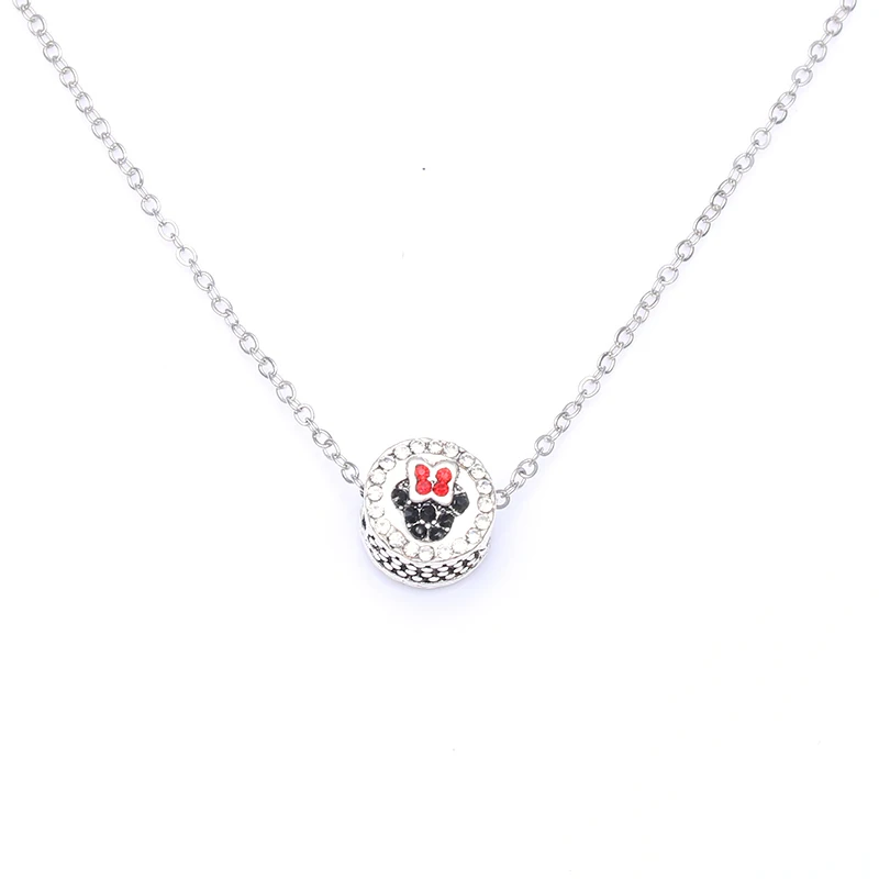 

BAOPON Silver Plated Cute Mickey Beads Pendant Pan Necklaces Women Pan Jewelry Brincos for Boy & Girls Gift