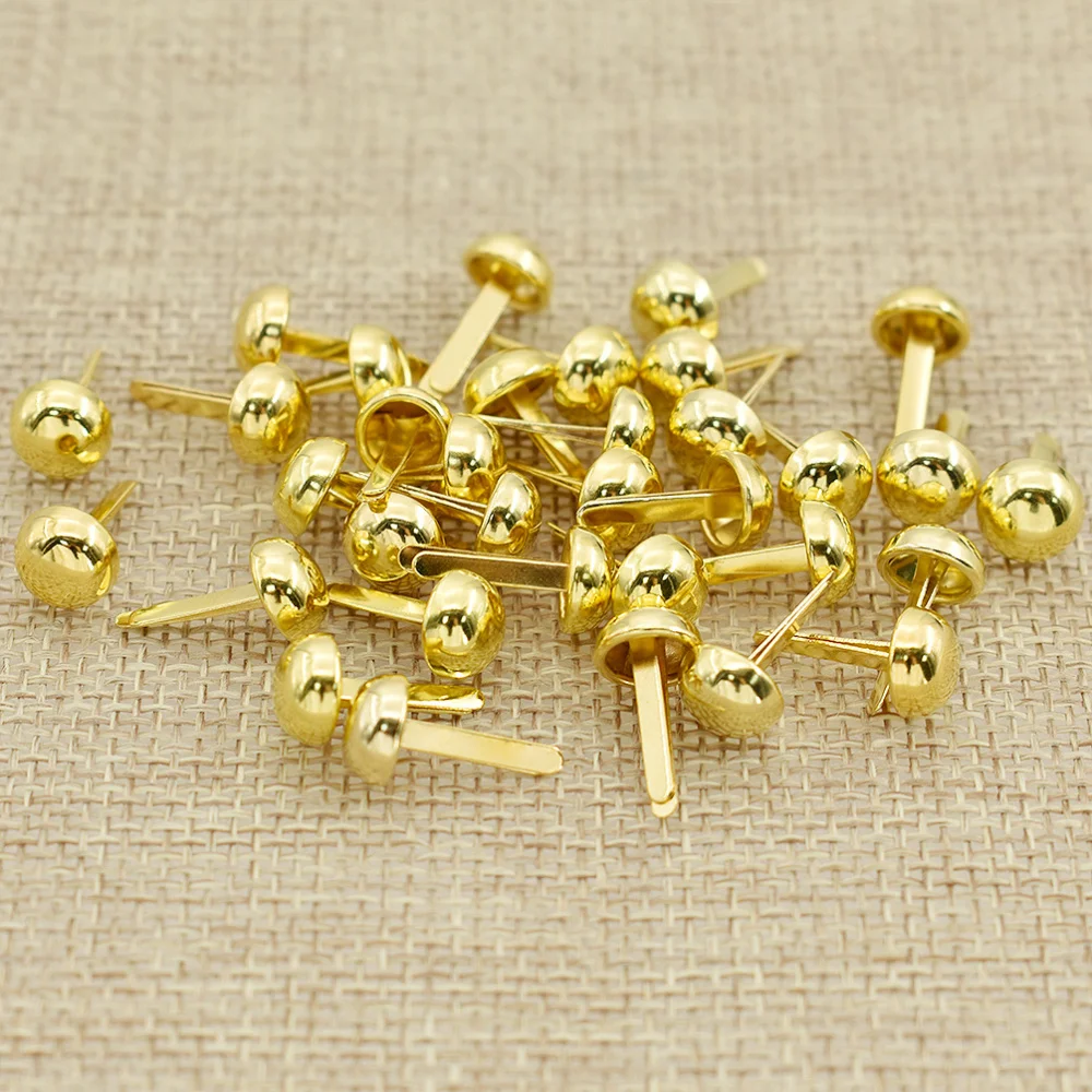 200pcs Metal Iron Silver Gold Color Round Cap Scrapbooking Brads Set Nail DIY Handmade Craft Tools Supplies metal brads