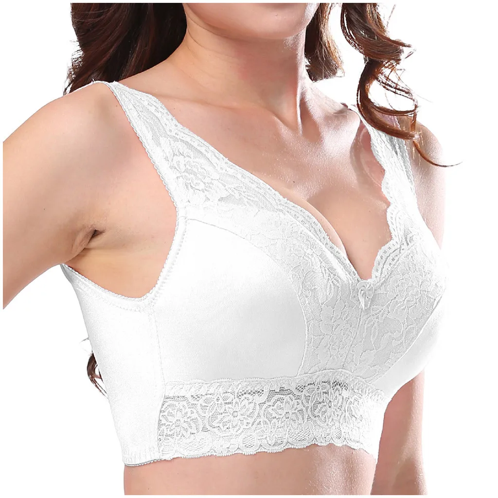 

2019 Plus Large Big Size Lace Bras For Women's Bralette Underwear Sexy Lingerie Super Push up Brassiere Girl Minimizer Deep V*1