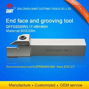 

Zhuzhou Sant cnc cutting tools Surface Grooving tool holder QFFD2020R17-60H with inserts ZTFD0303-MG with good quality