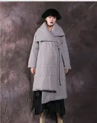 Женская мода на шнуровке зимняя куртка повседневное длинное пальто хлопковая стеганая куртка парки утепленная верхняя одежда женская