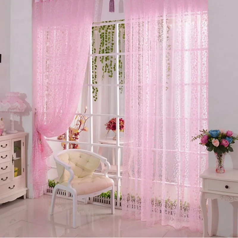 

Classical China Style Floral Voile Drapes French Window Curtains Room Divider Sheer Scarfs Valance Blinds for Living Room