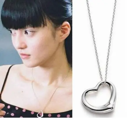 

Hot style Korean edition song hye-kyo bright face heart heart necklace
