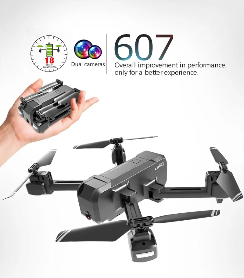 KF607 WIFI FPV RC складной Дрон HD 1080P 4K камера Безголовый режим оптическое давление