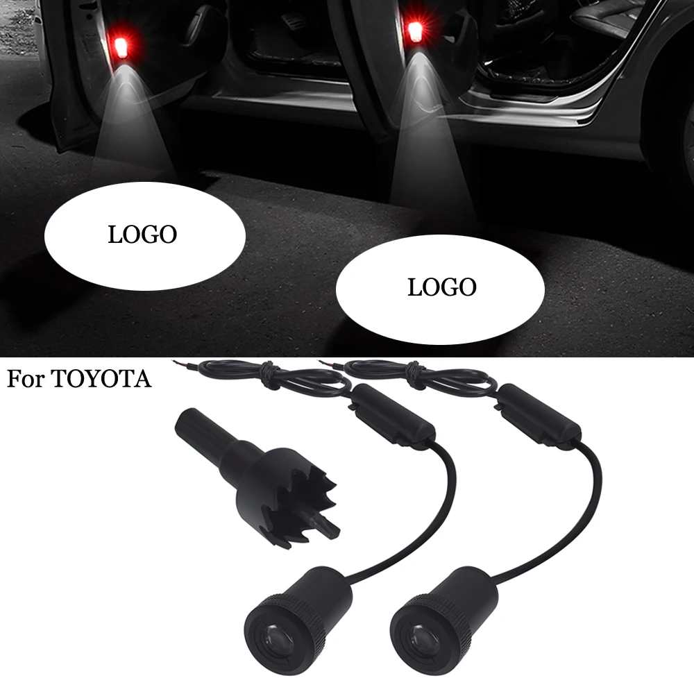 

2pcs LED Car Logo Light For Toyota HARRIER Prius Prado Highlander Corolla Camry Reize Crown Car Shadow Light for TOYOTA Logo