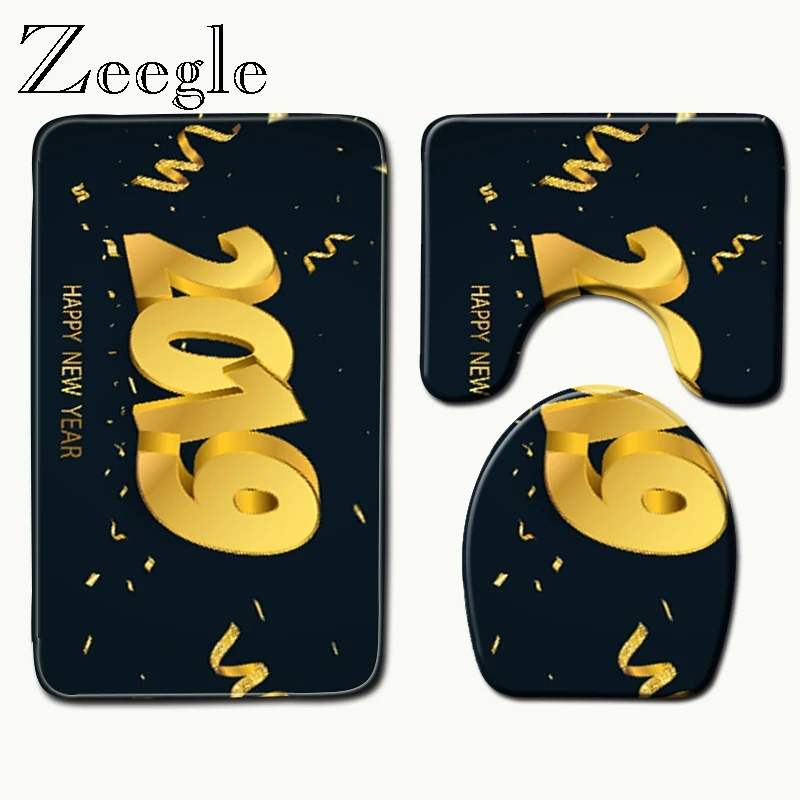Zeegle 3 шт. для ванной на нескользящей подошве коврики туалета Набор ковриков