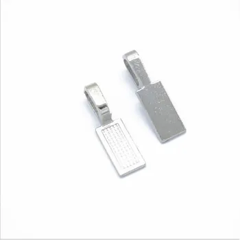 

20pcs 26x8mm silver plalted Pendants Charms Connector Hanger Glue on Flat Pad Bails Rectangle Shape for Jewelry Making