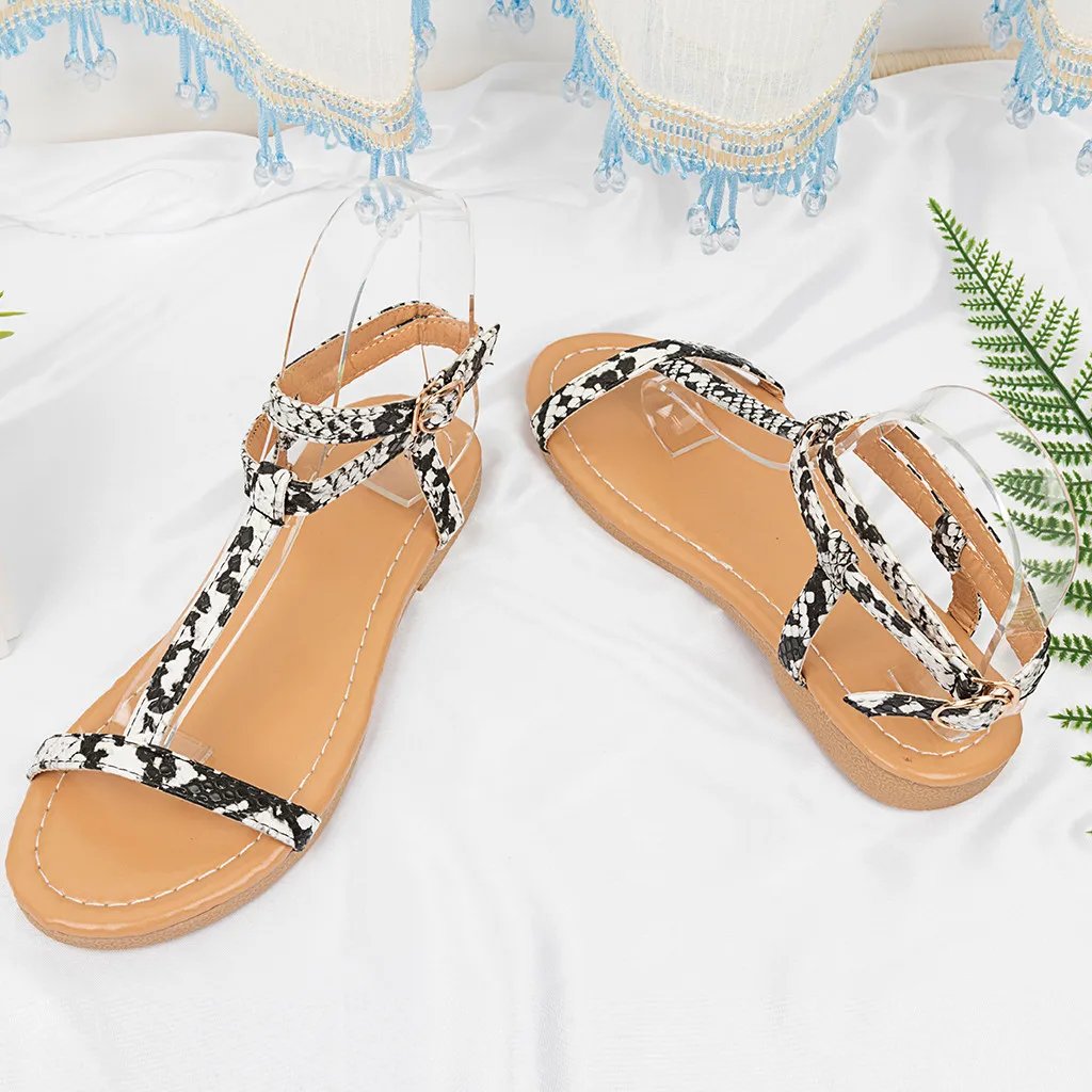 SAGACE/женская летняя обувь; коллекция года; повседневные модные сандалии с пряжкой и ремешком на плоской подошве; леопардовые сандалии в стиле ретро с открытым носком и пряжкой; zapatos de mujer
