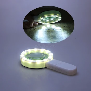 

30X Magnifying Glass with Light, Handheld Lighted Magnifier with Large Double Glass Lens Led Magnifiers for Seniors Reading A26