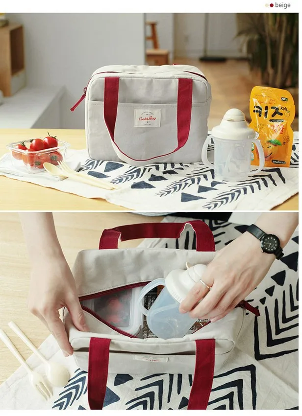 Хлопковая Экологичная сумка-холодильник, маленькая портативная коробка для ланча и пикника, термоизолированная сумка для еды, фруктов, термоизоляционная сумка 5л
