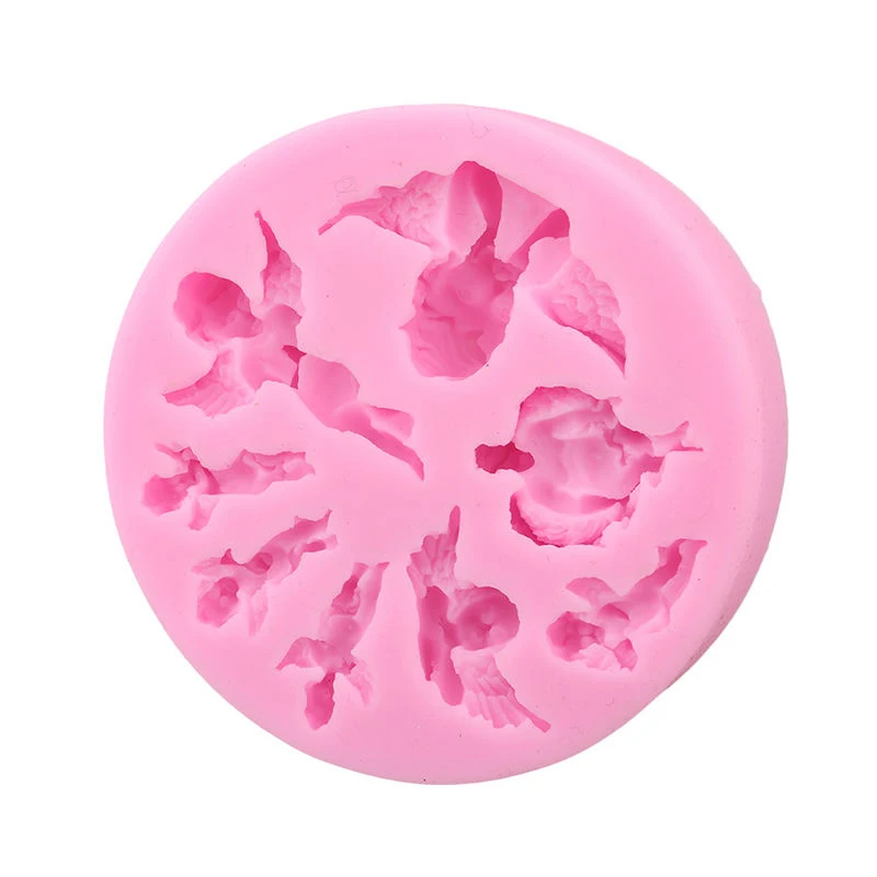 8 Angel Baby Silicone Cookie Cutter Fondant Cake Decor Marzipan Mould Color Random